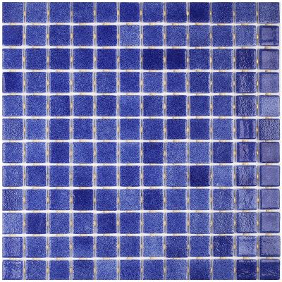Мозаика Vidrepur С0001668 Colors 508 (на сцепке) 31.7х39.6 синяя глянцевая оттенки цвета, чип 25x25 квадратный