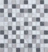 Мозаика Marble Mosaic Square 23x23 Mix Stone 4 Mat 30x30 микс серая / черная матовая под камень, чип 23x23 квадратный