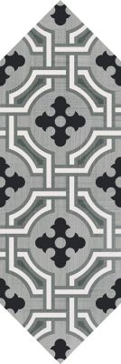 Декоративная плитка Equipe 22993 Kite 10x30 серый натуральный с орнаментом
