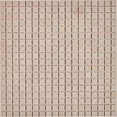 Мозаика Pixel mosaic PIX229 из мрамора Crema Nova 30x30 бежевая матовая под мрамор, чип 15х15 мм квадратный