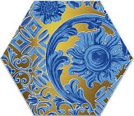 Декоративная плитка Kerama Marazzi VT/A429/24000 Талья 3 20х23.1 синяя / золотая глянцевая с орнаментом