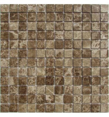 Мозаика FK Marble 35420 Classic Mosaic Emperador Light 23-4P 30x30 коричневая полированная, чип 23x23 квадратный