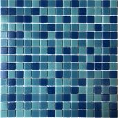 Мозаика Pixel mosaic PIX 102 из стекла 31.6x31.6 синяя матовая под камень / оттенки цвета, чип 20x20 мм квадратный