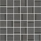 Мозаика Kerama Marazzi MM13132 Гварди 1 30x30 антрацит матовая под металл / полосы, чип 48x48 квадратный