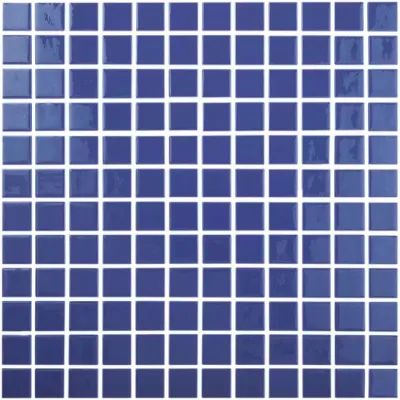 Мозаика Vidrepur С0001593 Colors № 803 (на сетке) 31.7x31.7 синяя глянцевая моноколор, чип 25x25 квадратный
