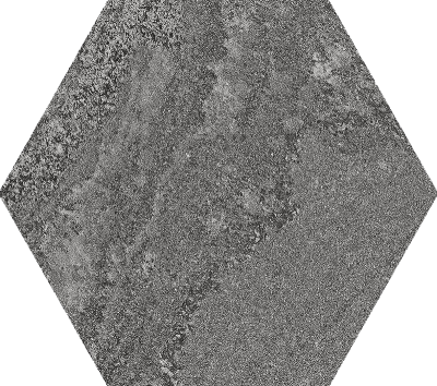 Керамогранит APE 35717 Soft Hexagon Anthracite 23x26 серый матовый под камень