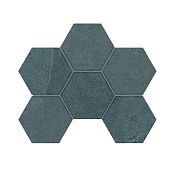 Мозаика Estima Mosaic/LN03_NS/TE03_NS/25x28,5/Hexagon Luna Anthracite 25x28.5 серая неполированная под цемент, чип гексагон
