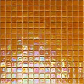 Мозаика Rose Mosaic WB92 Rainbow 31.8x31.8 оранжевая глянцевая перламутр, чип 10x10 квадратный
