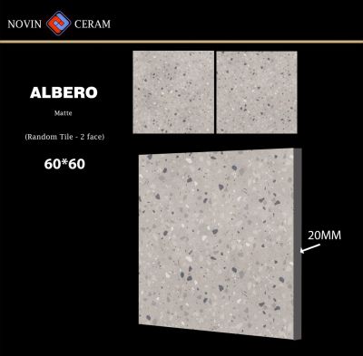 Керамогранит Novin Ceram X9561M86 Albero Matte Random Tile 60x60 серый матовый терраццо