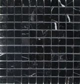 Мозаика Marble Mosaic Square 23x23 Nero Marquina Pol 30x30 черная полированная под камень, чип 23x23 квадратный