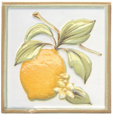 Декор Kerama Marazzi TLA003H Капри Лимончики 9.8х9.8 желтый глянцевый фрукты