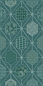 Декоративная плитка Azori 587162001 Декор Devore Indigo Geometria 31.5x63 зеленая глазурованная матовая геометрия