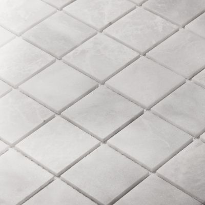 Мозаика Star Mosaic JMST058 / С0003554 White Polished 30.5x30.5 белая полированная под мрамор, чипом 48x48 мм квадратный