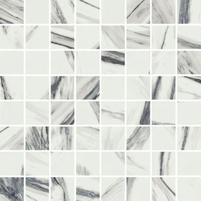 Мозаика Italon 610110000633 Шарм Делюкс Фантастико Мозаика Люкс  / Charme Delux Fantastico Mosaico Lux 29.2x29.2 белая глянцевая под мрамор, чип квадратный
