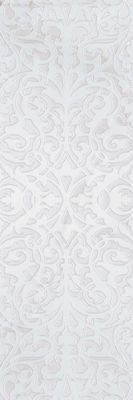 Декор Gracia Ceramica 010301002115 Stazia white decor 01 300х900 белый глянцевый с орнаментом