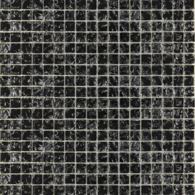 Мозаика Роскошная мозаика МС 448 30х30 черная колотая глянцевая, чип 15х15 квадратный
