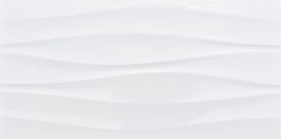 Настенная плитка Dualgres Waves Modus White 30x60 белая рельефная / глянцевая 3d узор / под ткань