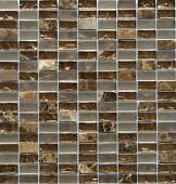 Мозаика ТОНОМОЗАИК ООО стеклянная и стеклянная с камнем ARM 18 29.7х29.7х4 чип 15х30 (0.087м) коричневая комбинированная