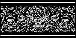 Декор Kerama Marazzi STG\B509\16005 Авеллино 15x7.4 черно-белый глянцевый с орнаментом