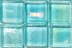 Мозаика Rose Mosaic SWJ12 Casablanca / Galaxy 31.8x31.8 голубая глянцевая перламутр, чип 10x10 квадратный