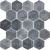 Мозаика Star Mosaic С0003574 Hexagon VBs Tumbled 30.5x30.5 серая матовая под мрамор, чип 64x74 мм гексагон