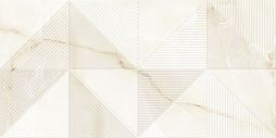 Настенная плитка Eurotile Ceramica Milena Cream Decor 30x60 бежевая глянцевая под геометрию / мрамор
