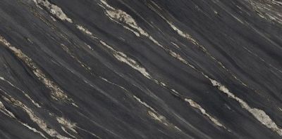 Керамогранит Ariostea UM6SK300674 Ultra Marmi TROPICAL BLACK Levigato Silk (SK) 150x300 бежевый / черный лаппатированный под мрамор