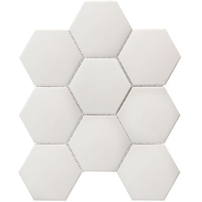 Мозаика Star Mosaic JFQ51011 / С0003711 Hexagon Big White Antislip 25.6х29.5 белая нескользящая моноколор, чип 95x110 мм гексагон