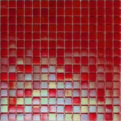 Мозаика Rose Mosaic WB96 Rainbow 31.8x31.8 красная глянцевая перламутр, чип 15x15 квадратный