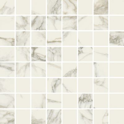 Мозаика Italon 610110000631 Шарм Делюкс Арабескато Мозаика Люкс / Charme Delux Arabescato Mosaico Lux 29.2x29.2 белая глянцевая под мрамор, чип квадратный
