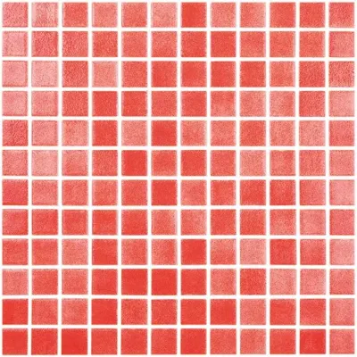 Мозаика Vidrepur С0003834 Colors № 805 (на сетке) 31.7x31.7 красная глянцевая оттенки цвета, чип 25x25 квадратный