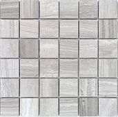 Мозаика Marble Mosaic Square 48x48 Wood Grain Pol 30.5x30.5 серая полированная под дерево, чип 48x48 квадратный