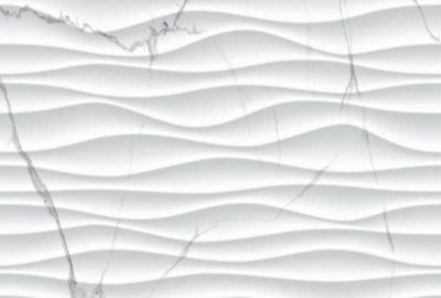 Настенная плитка Eurotile Ceramica 9 SR 0105 Statuario Wave 27x40 белая глянцевая под мрамор / волнистая