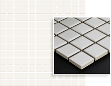 Мозаика Paradyz Albir Bianco Mozaika Prasowana K. 29.8x29.8 G1 белая глазурованная матовая / противоскользящая, чип 23x23 квадратный