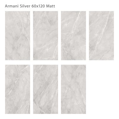 Керамогранит Staro С0005650 Silk Armani Silver Matt 60x120 серый матовый под камень