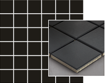 Мозаика Paradyz Albir Nero Mozaika Prasowana K. 29.8x29.8 G1 черная глазурованная матовая / противоскользящая, чип 48x48 квадратный