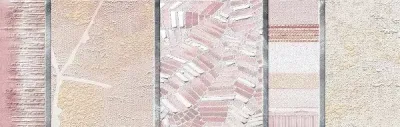 Настенная плитка Ibero R0001329 Silken Decor Warm (комплект 2 шт) 50x75 розовая матовая с орнаментом