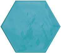 Настенная плитка Cifre 78801164 Kane Hexagon Sky 16x18 голубая / бирюзовая рельефная / глянцевая моноколор