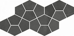 Мозаика Italon 620110000185 Континуум Петрол Призм / Continuum Petrol Mosaico Prism 41.3x20.5 темно-серая натуральная под бетон