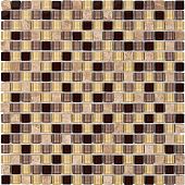 Мозаика Pixel mosaic PIX 724 из мрамора и стекла 30x30 бежевая / коричневая матовая / глянцевая под камень / оттенки цвета, чип 15x15 мм квадратный