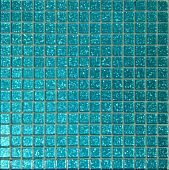 Мозаика Rose Mosaic F129 Shiny 32.7x32.7 голубая глянцевая с искрящимся эффектом, чип 20x20 квадратный