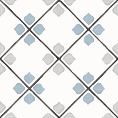 Керамогранит Peronda 3356231083 Tanger Silver Rhomb 12.3x12.3 белый / голубой / серый матовый / противоскользящий с орнаментом