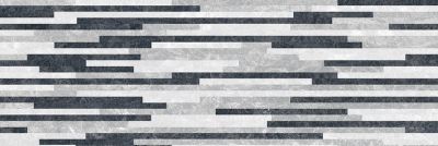 Настенная плитка Laparet 17-10-20-1188 х9999132661 Alcor 60x20 черно-белая глазурованная матовая / неполированная под мозаику / под мрамор