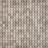 Мозаика Pixel mosaic PIX253 из мрамора White Wooden 30.5x30.5 бежевая полированная под мрамор, чип 15x15 мм квадратный