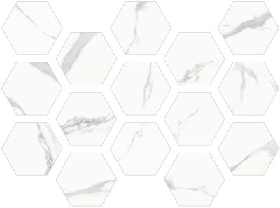 Керамогранит ITT Ceramic White Soul Hexa 23.2x26.7 белый натуральный под камень