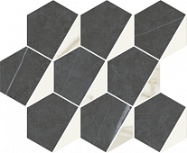 Мозаика Italon 620110000159 Metropolis Mosaico Hexagon Cold (Метрополис Гексагон Колд) Nat 25.4x31 черная натуральная под камень
