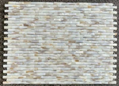 Мозаика Marble Mosaic Shell Convex Brick 30x30 бесшовная бежевая под камень, чип 10x20 прямоугольный