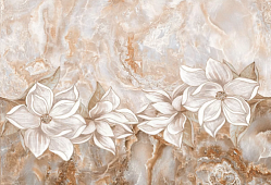 Настенная плитка Primavera TP3045097HS Нимфа Декор Цветы 30x45 коричневая глянцевая под камень / флористика