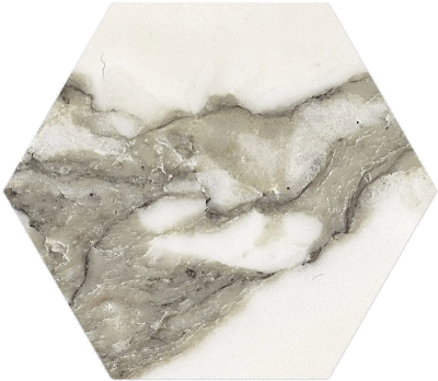 Керамогранит Oset 78800319 Calacatta Majestic Hex 20x24 бежевый / коричневый матовый под камень
