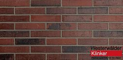 Фасадная плитка Westerwalder Klinker WK125 BRAUN 5.2x24 коричневая рельефная под кирпич